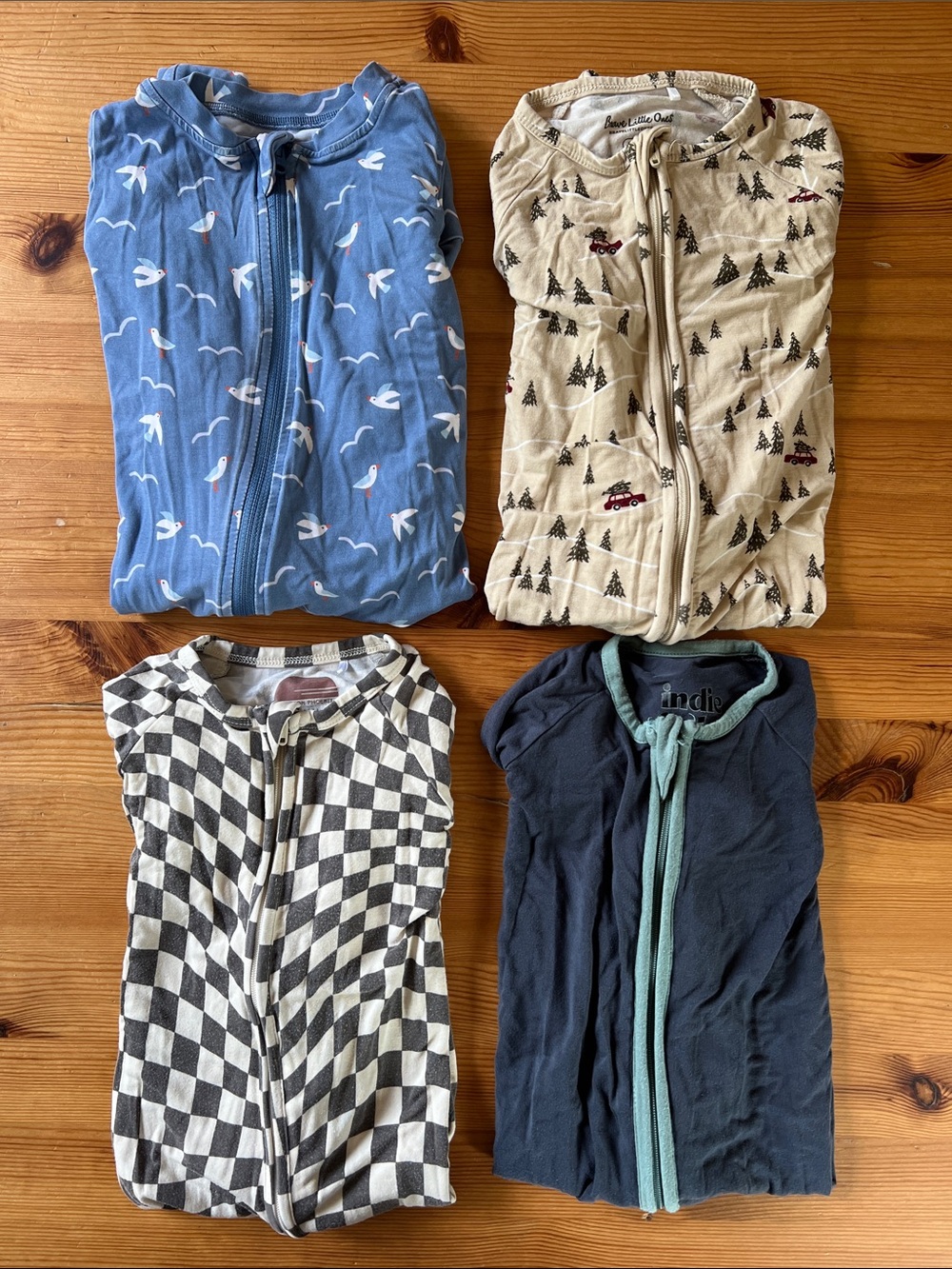 Bundle of 4 bamboo footed sleepers, 6-12 months